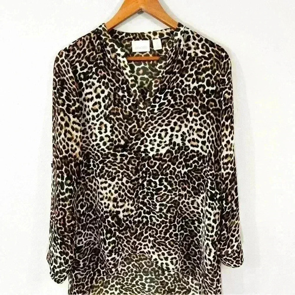 Chicos size 0 animal print high low tunic - Picture 2 of 4